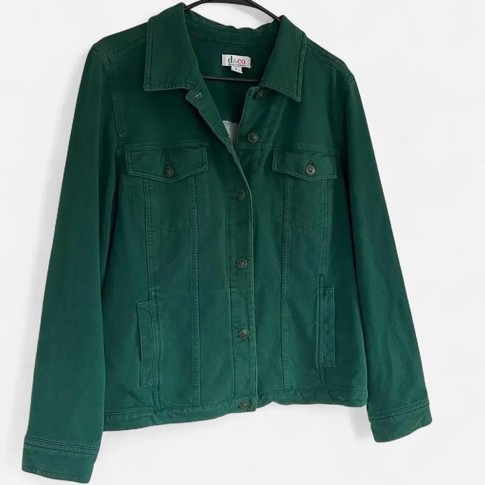 Denim & Co. Emerald Green Utility Jacket
